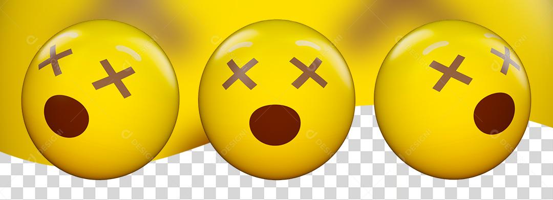 Emoji Rosto Com Expressão De Morto Olhos De X PNG Transparente