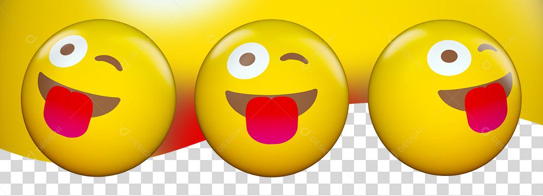 Emoji Rosto Com Expressão Olho Fechado é Língua Pra Fora PNG Transparente