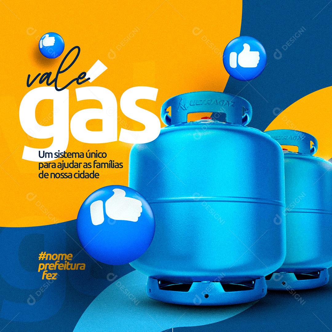 Social Media Vale Gás Prefeituras PSD Editável
