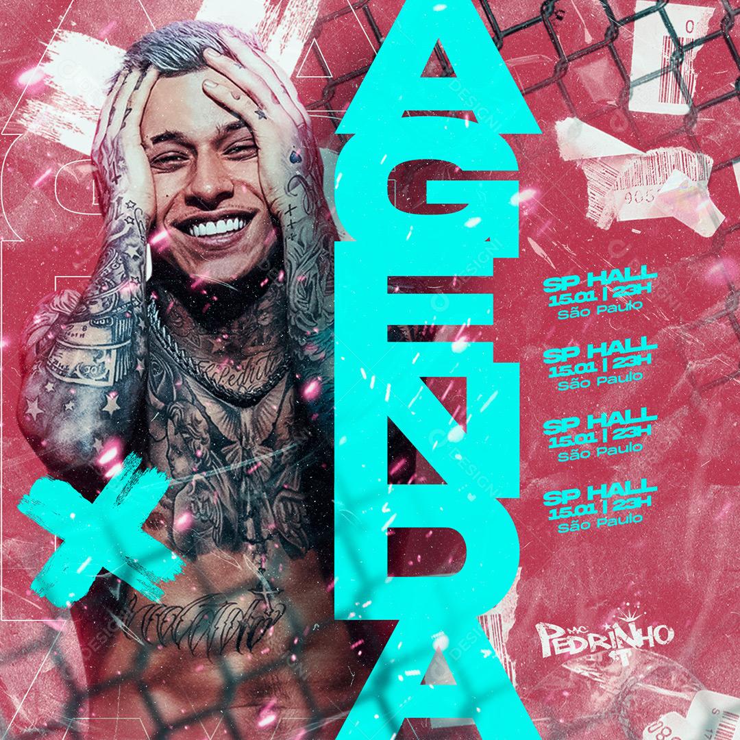 Social Media Agendas MC Pedrinho Flyers PSD Editável