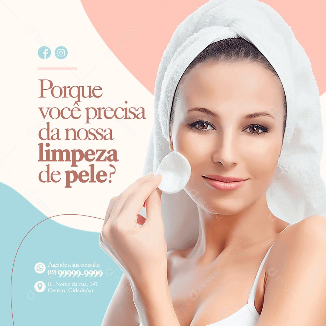 Clínica De Estética Limpeza De Pele Social Media PSD Editável