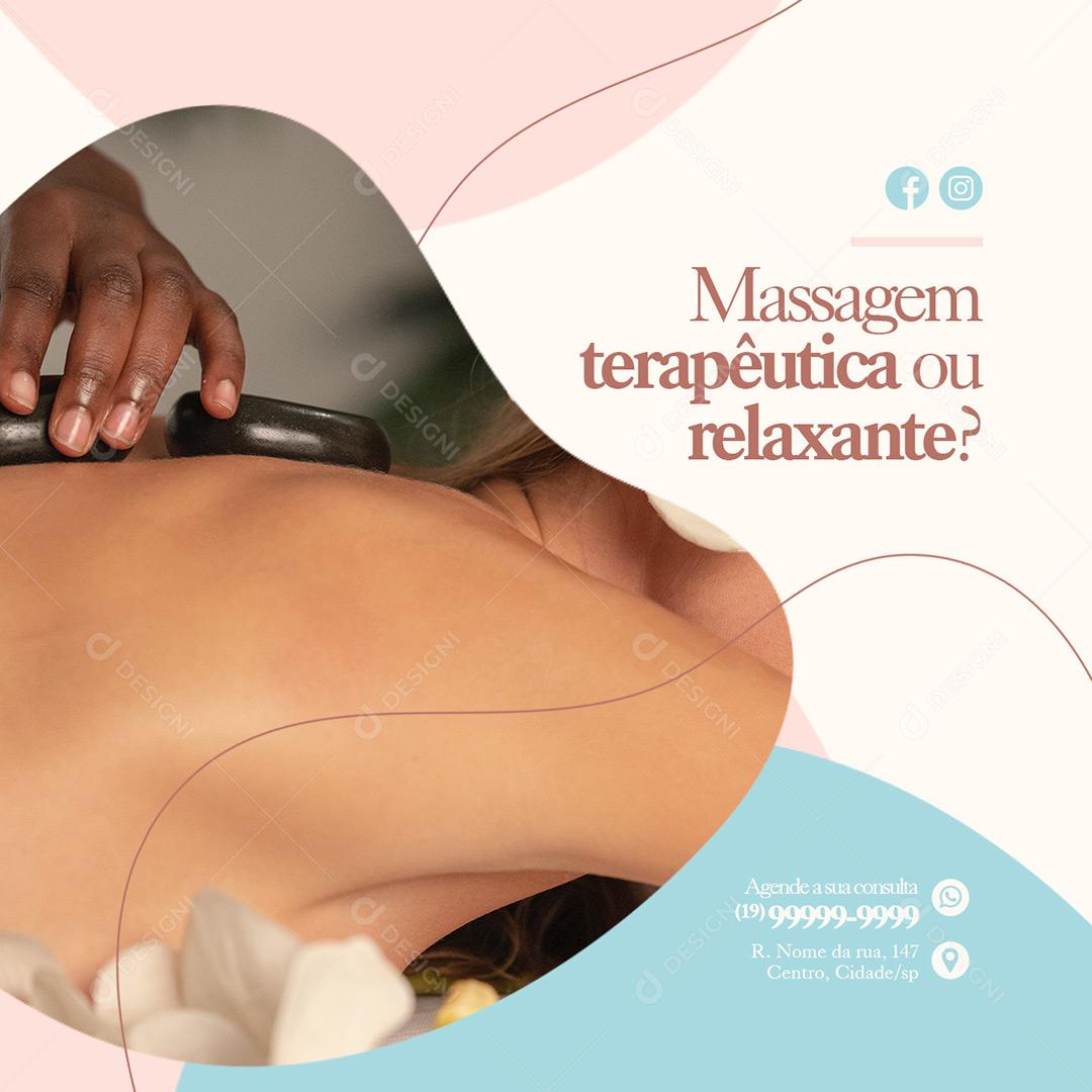 Social Media Clínica De Estética Massagem Terapêutica Ou Relaxante PSD Editável