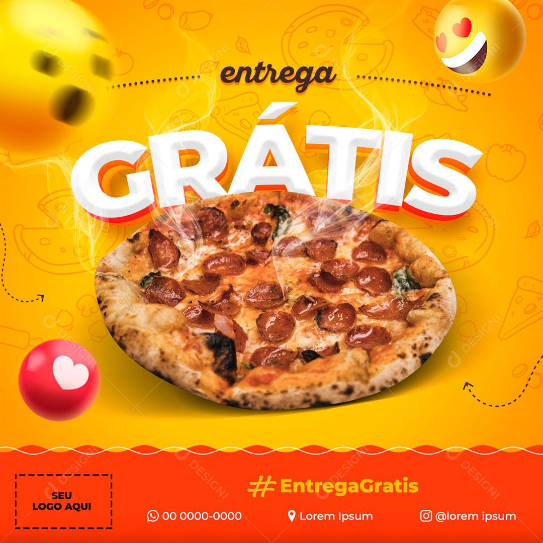 Social Media Pizzaria Entrega Grátis Pizza PSD Editável