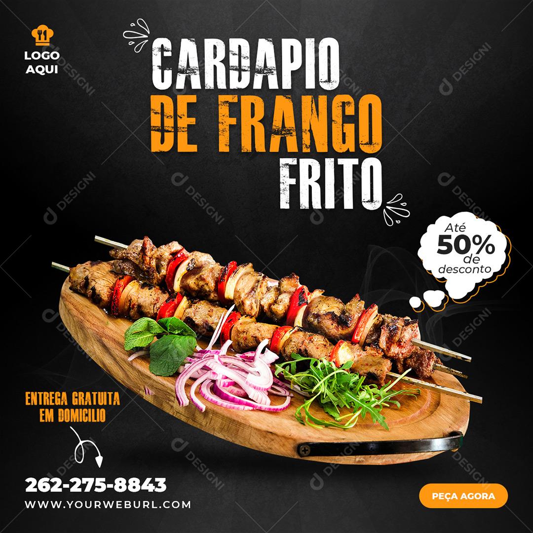 Social Media Cardapio De Frango Frito Delivery PSD Editável