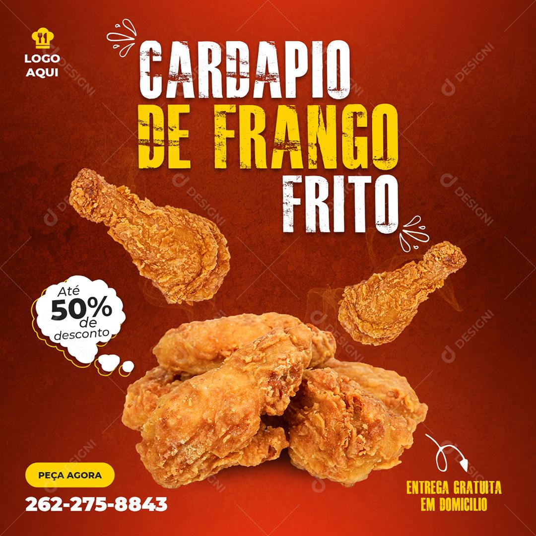 Delivery Cardapio De Frango Frito Social Media PSD Editável
