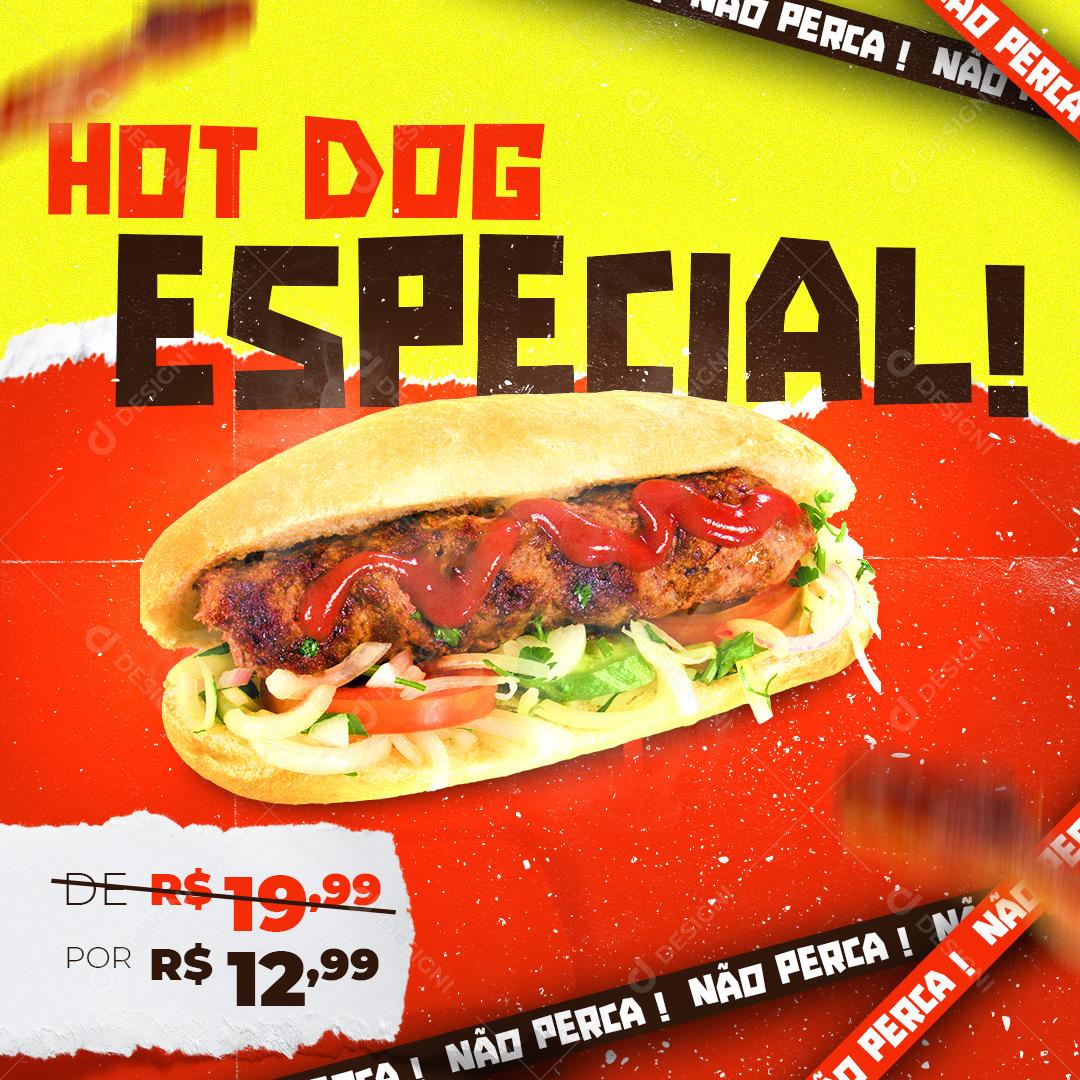 Social Media Hot Dog Especial PSD Editável