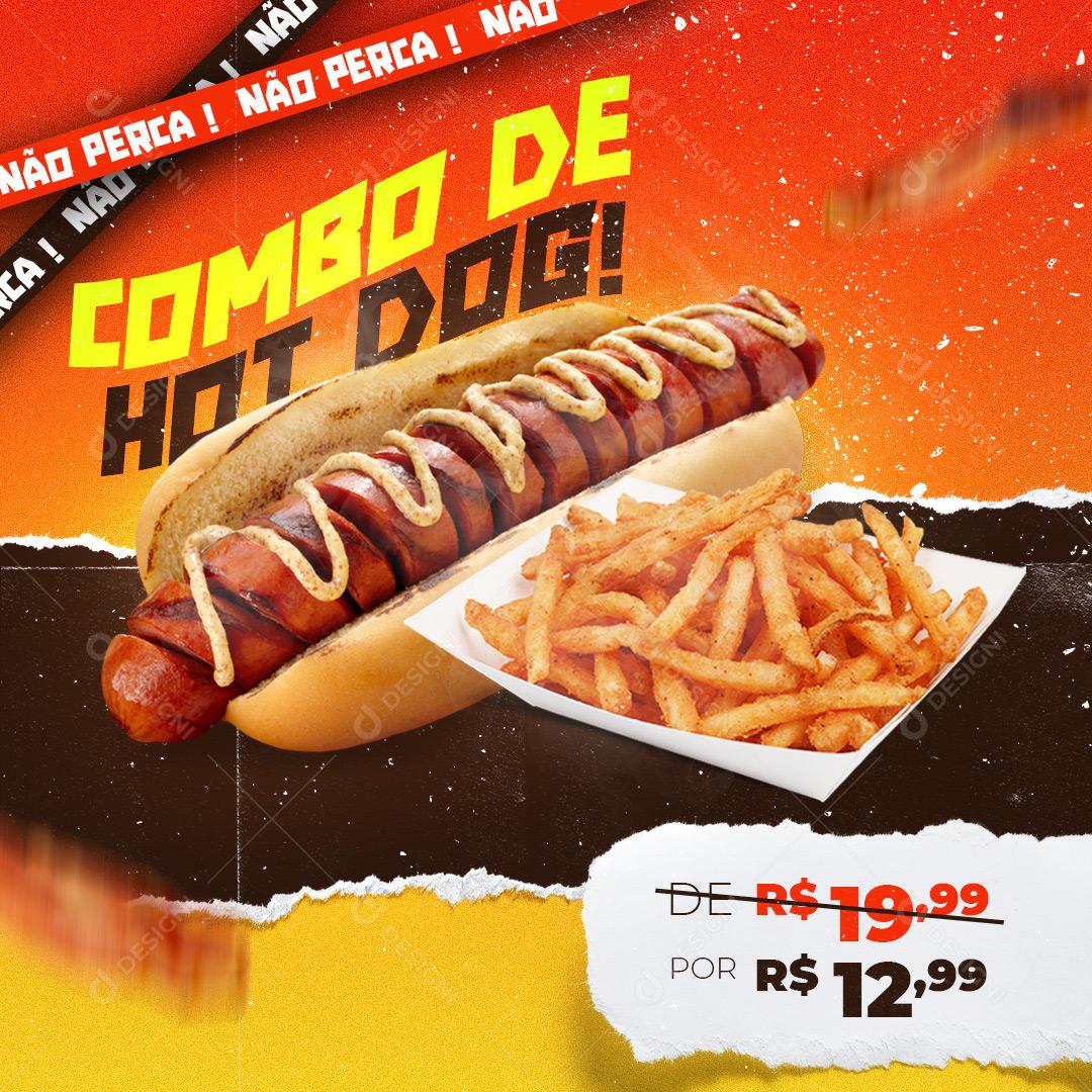 Combo De Hot Dog Social Media PSD Editável