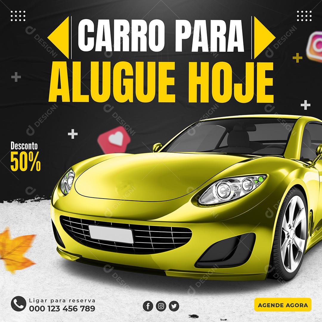 Social Media Carro Para Alugue Hoje PSD Editável