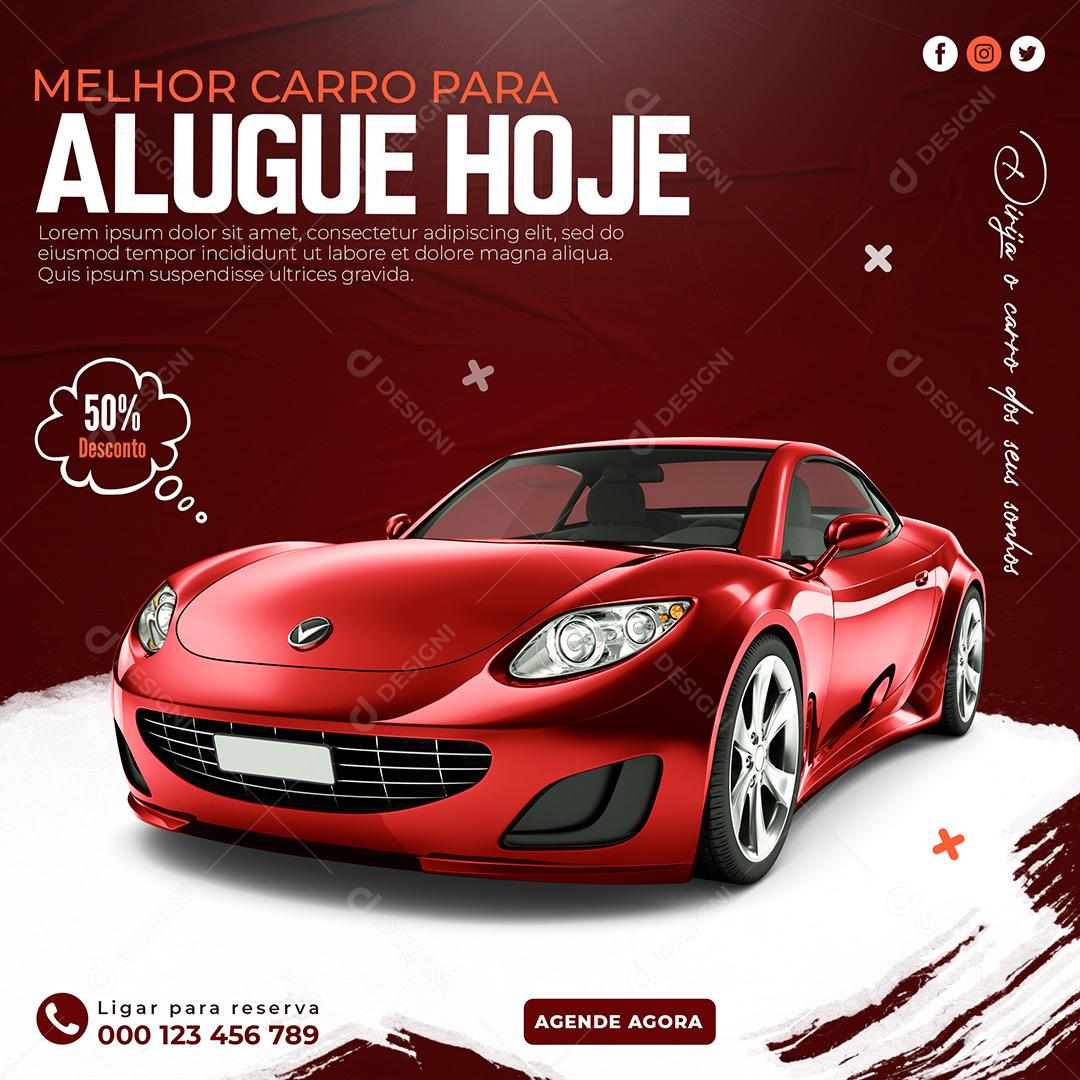 Social Media Alugue Hoje Melhor Carro PSD Editável