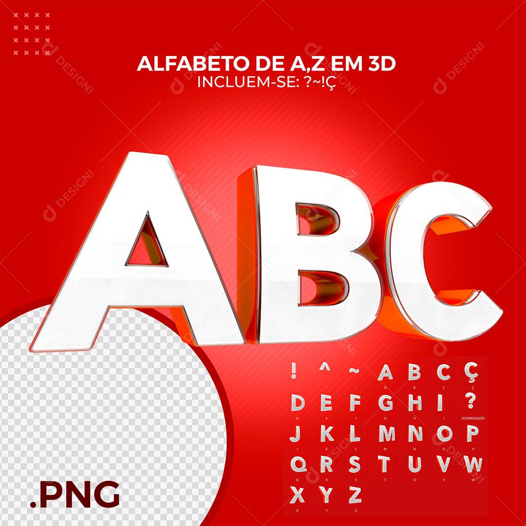 Alfabeto de A Z Elementos 3D Para Composição PSD Premium
