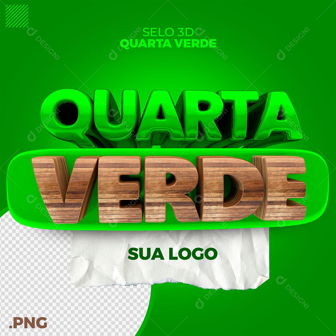 Quarta Verde Selo 3D Para Composição PSD Premium