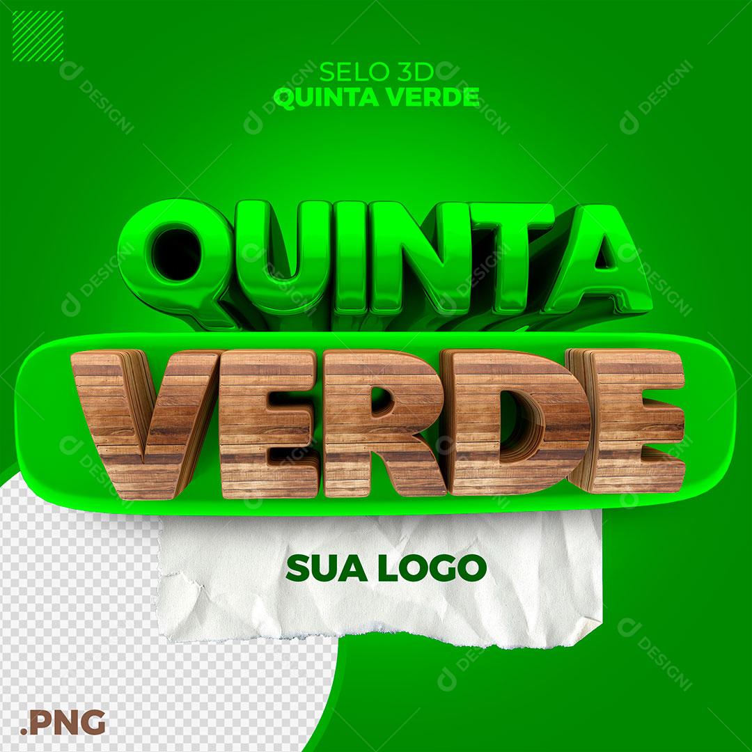 Quinta Verde Selo 3D Para Composição PSD Premium