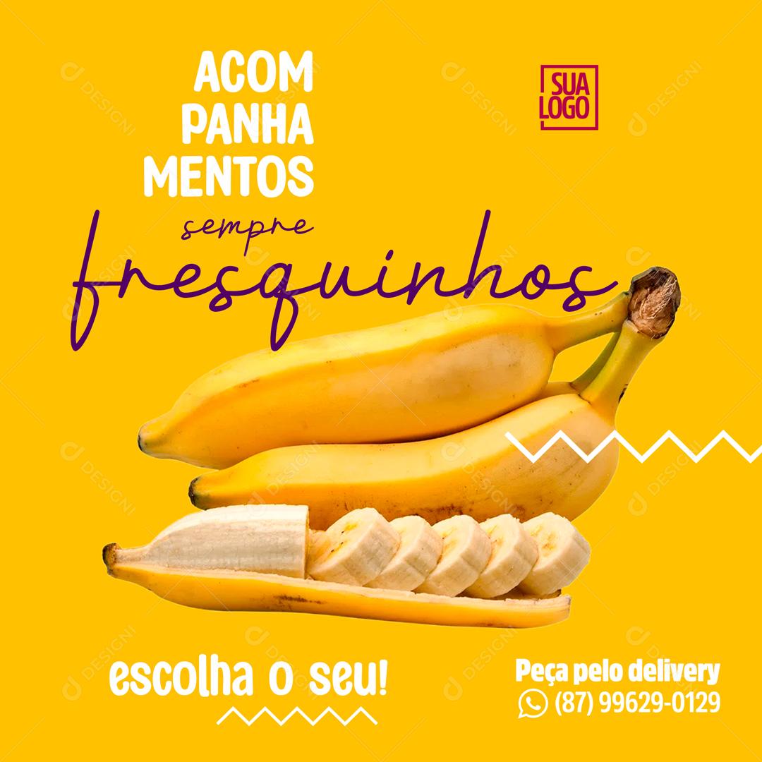 Acompanhamentos Sempre Fresquinhos Açaí Social Media PSD Editável