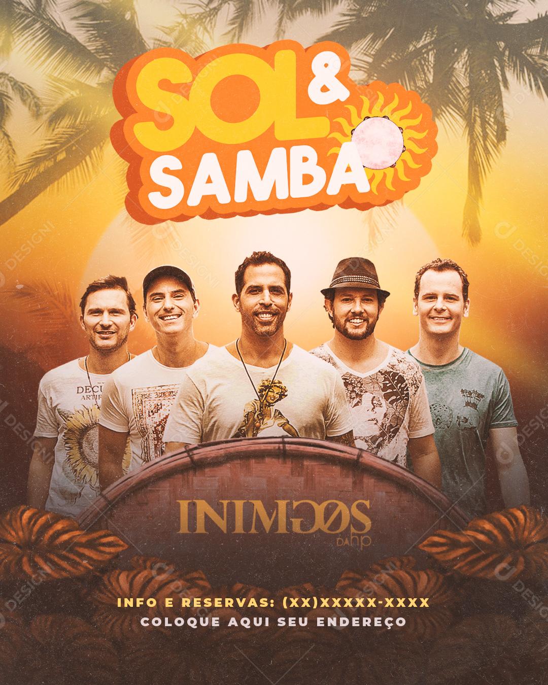 Flyer Sol E Samba Inimigos Samba Forró Samba Social Media PSD Editável