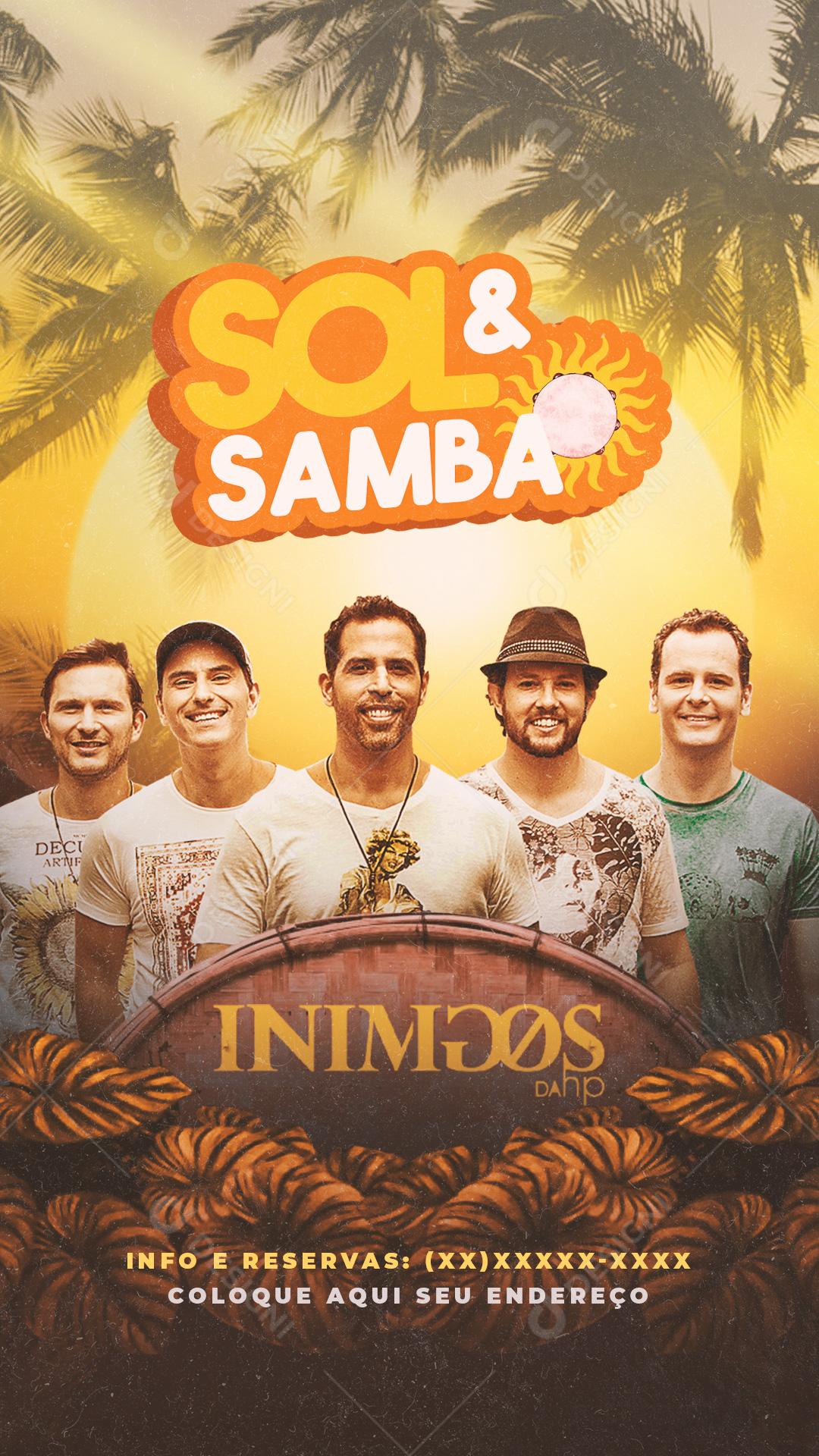 Flyer Sol E Samba Inimigos Samba Forró Samba Social Media PSD Editável