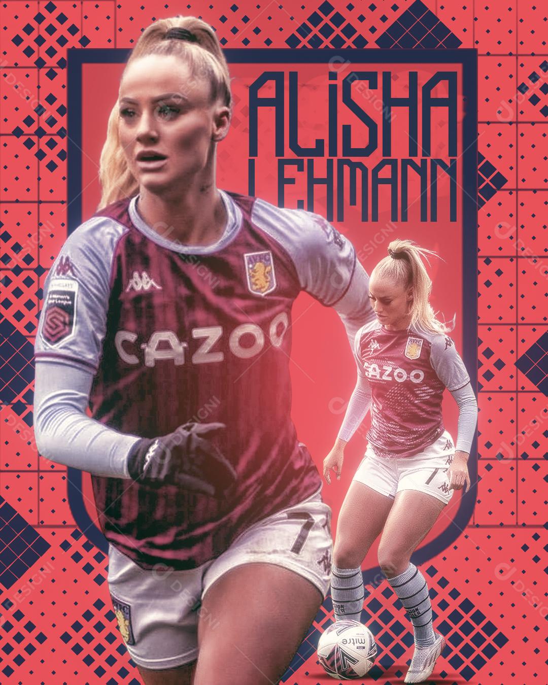 Flyer Alisha lehmann Jogadora De Futebol Social Media PSD Editável