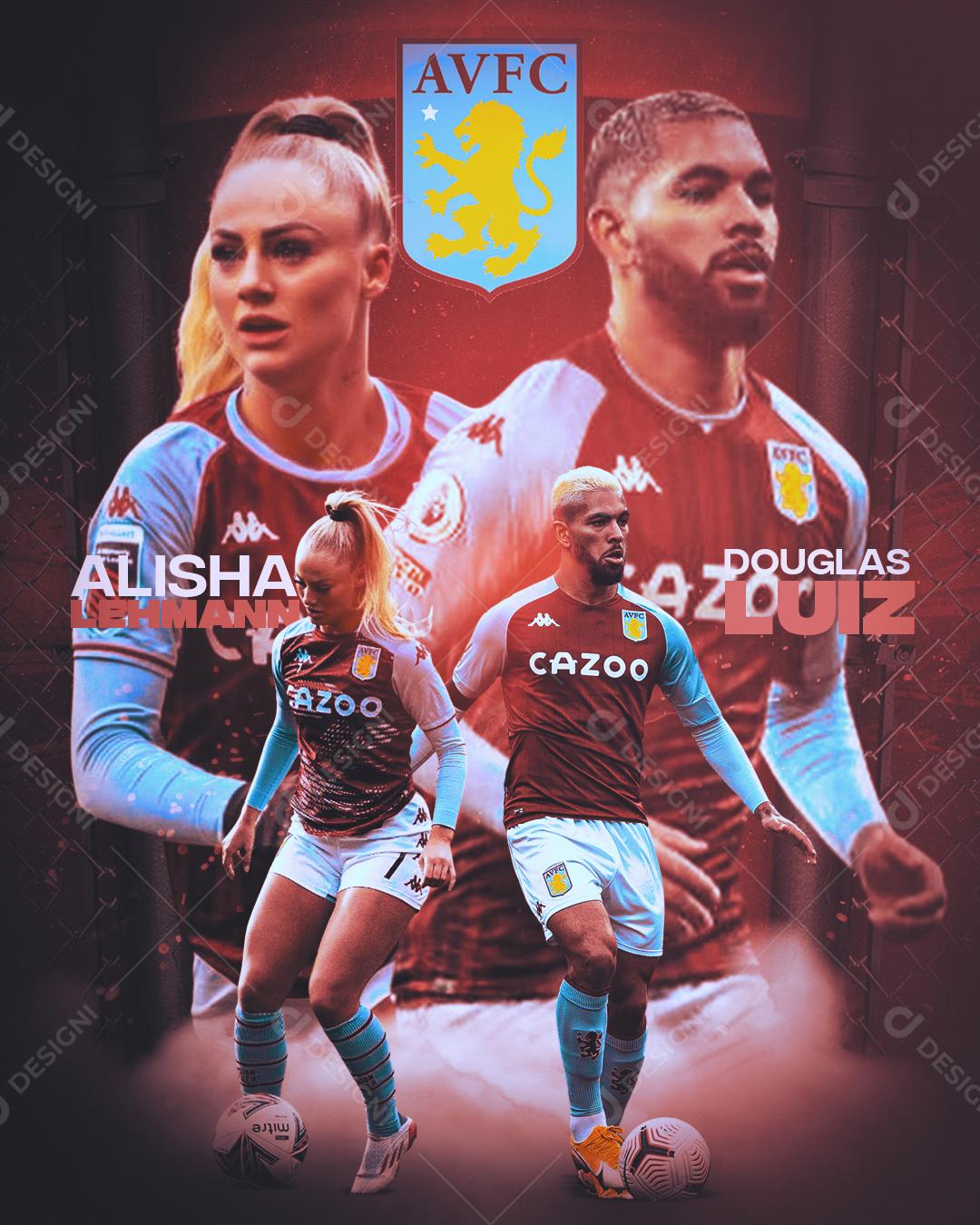 Flyer Jogador De Futebol Alisha Dougulas Social Media PSD Editável