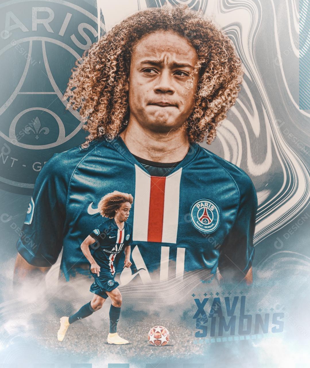 Flyer Jogador De Futebol Xavi Simons Social Media PSD Editável