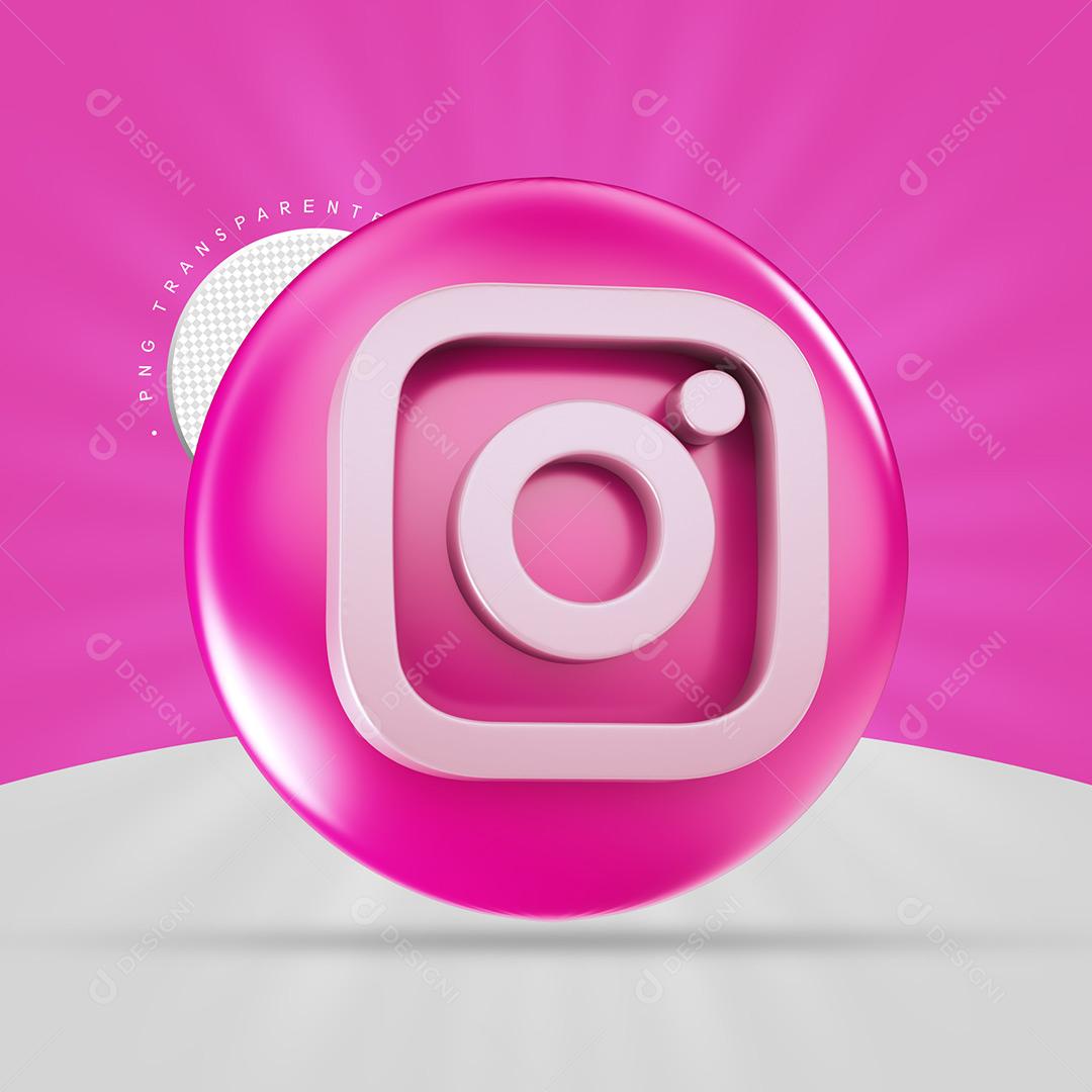 ícone Instagram 3D Para Composição PSD