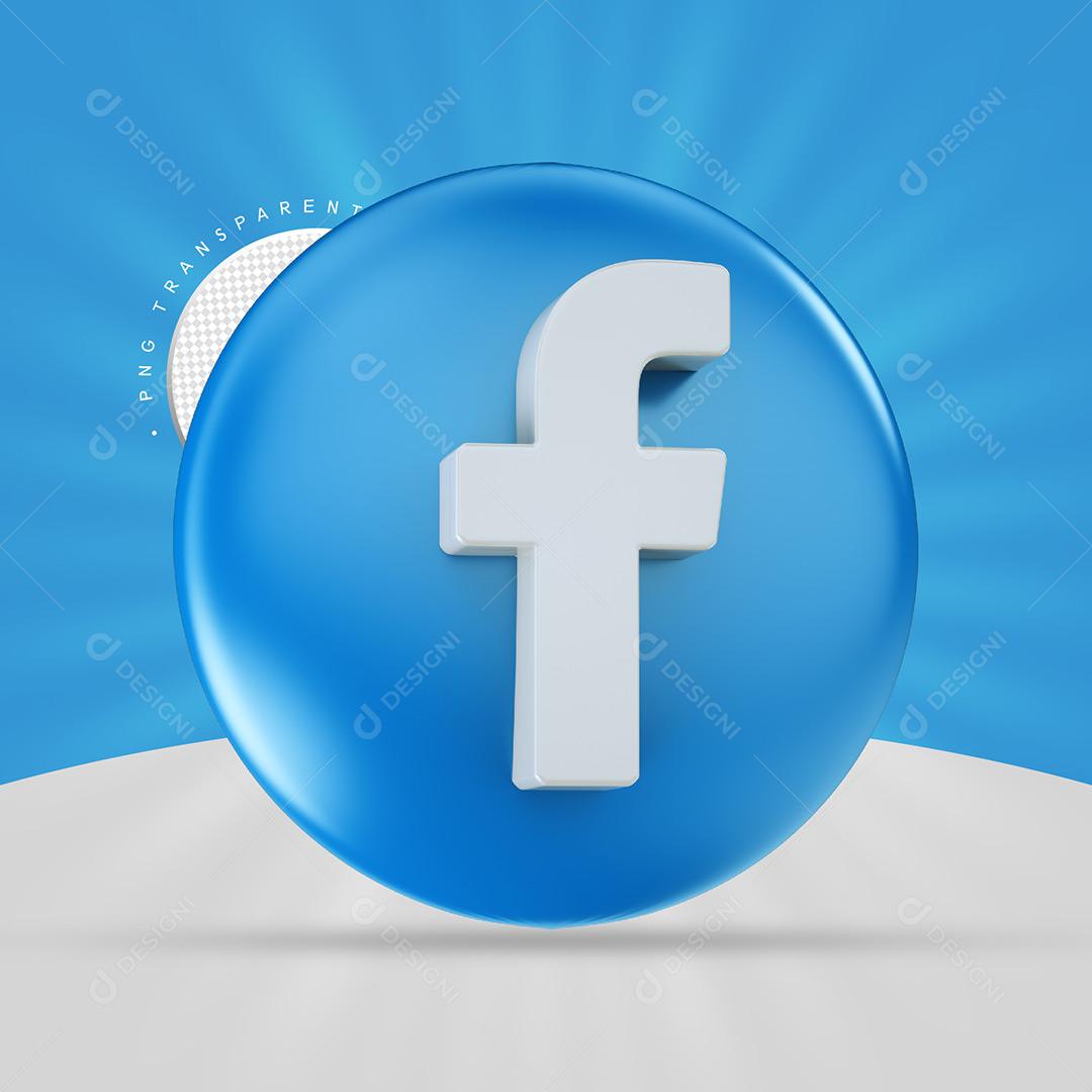 ícone Facebook 3D Para Composição PSD