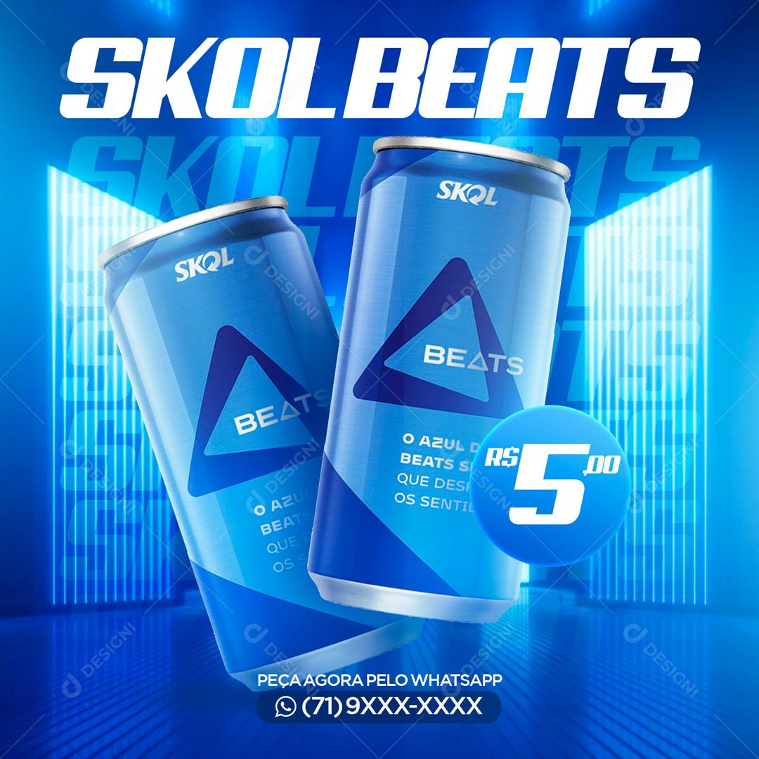 Skol Beats Azul Peça Agora A Sua Social Media PSD Editável