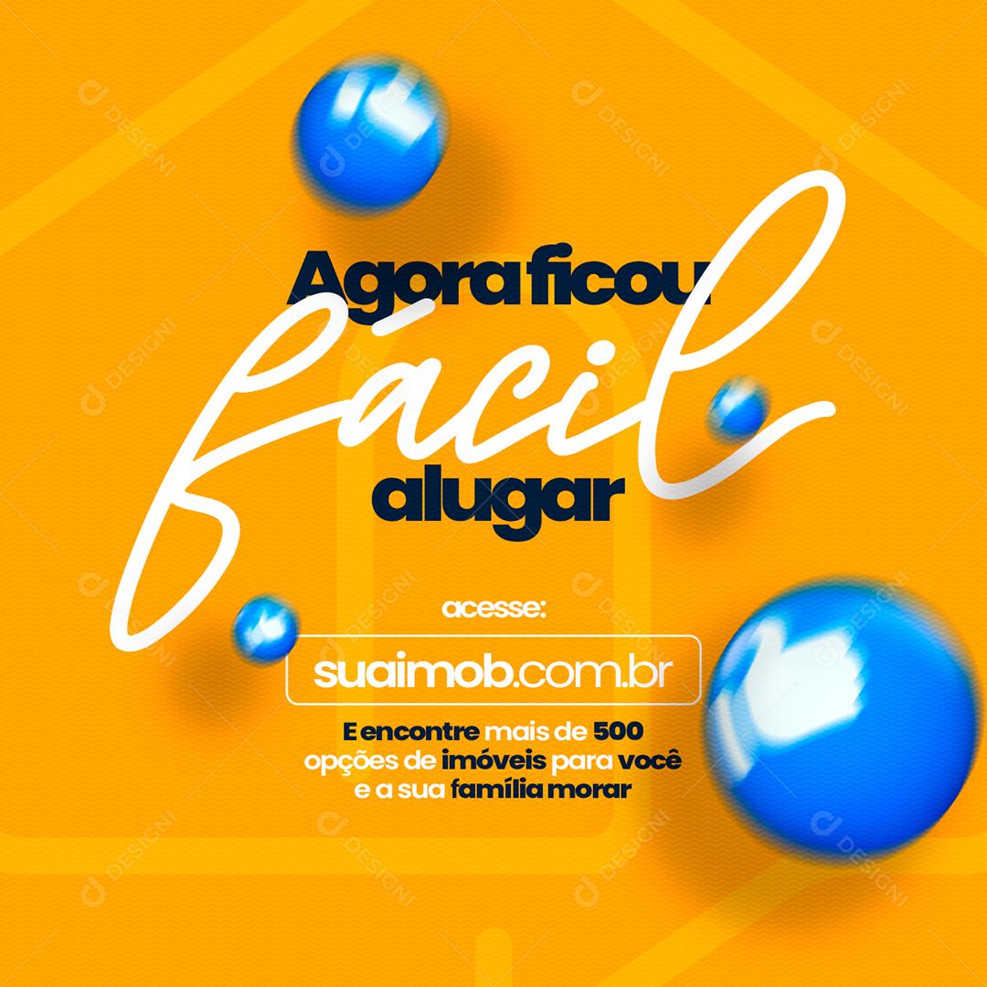 Social Media Agora Ficou Fácil Alugar Imobiliaria PSD Editável