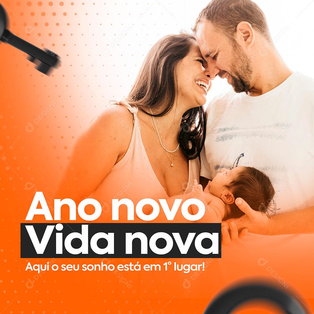 Ano Novo Vida Nova Social Media PSD Editável