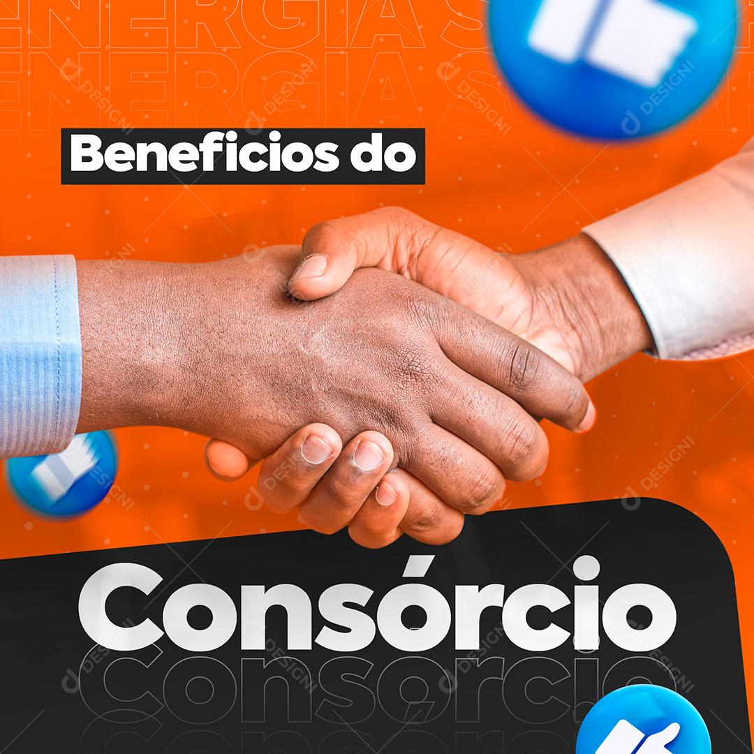 Social  Media Benefícios do Consórcio PSD Editável