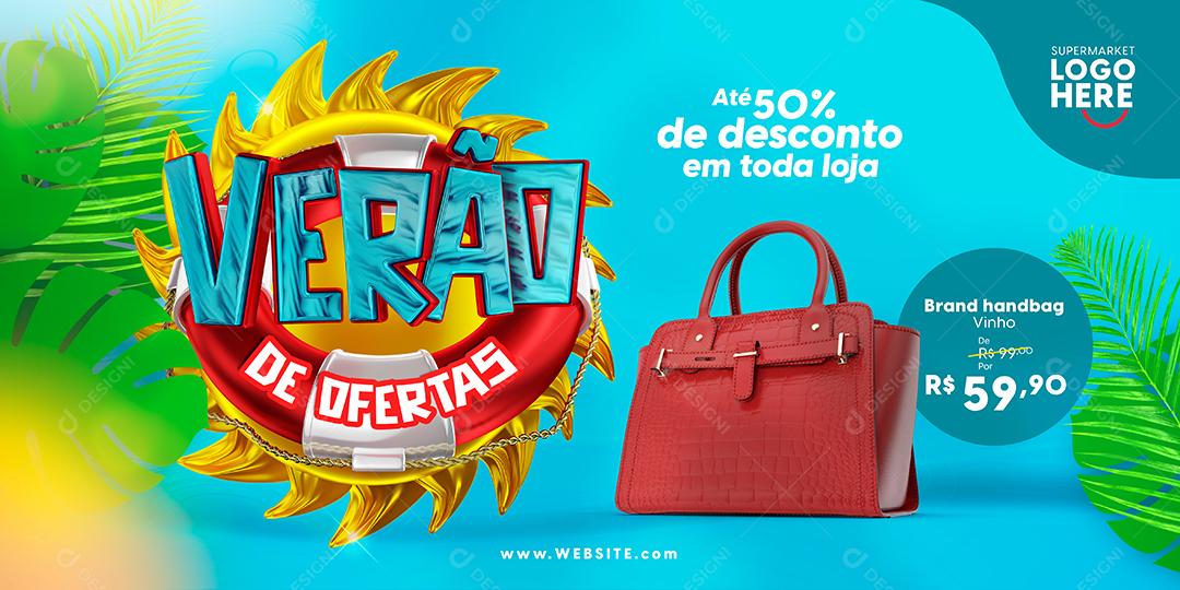 Social Media Verão De Ofertas Até 50% De Desconto Em Toda Loja PSD Editável