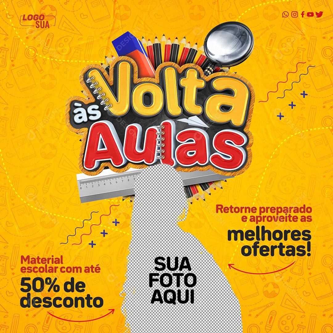 Social Media Volta Ás Aulas Com As Melhores Ofertas PSD Editável