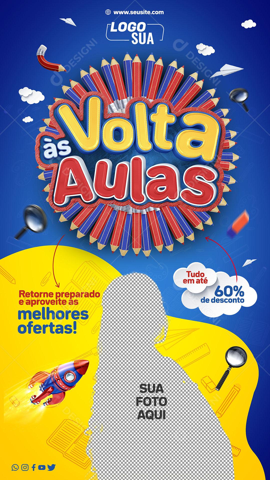 Social Media Volta Ás Aulas Volte Preparado PSD Editável