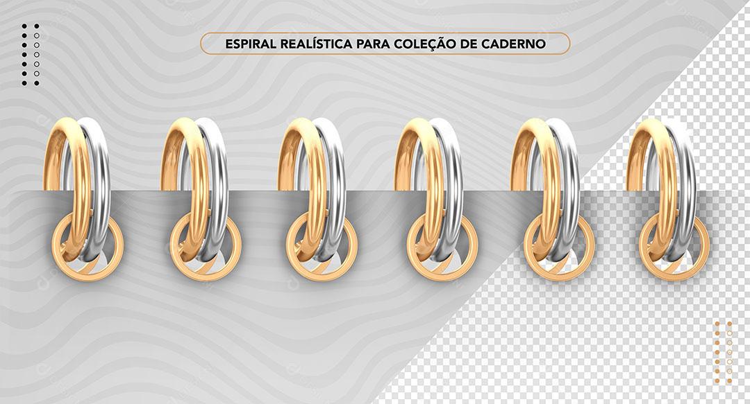 Elemento 3D Espiral Realista Para Composição PSD