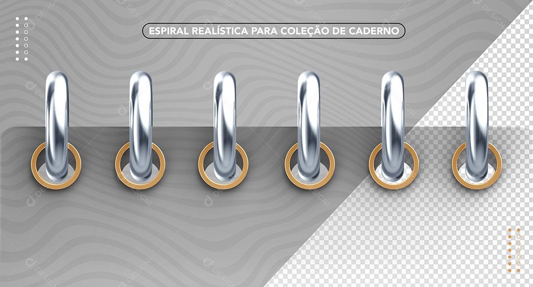 Elemento 3D Espiral Realista Para Composição PSD
