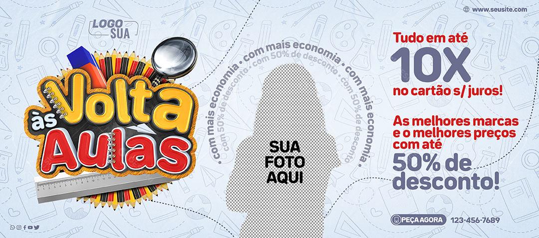 Banner Volta Ás Aulas De Forma Mais Econômica Social Media PSD Editàvel