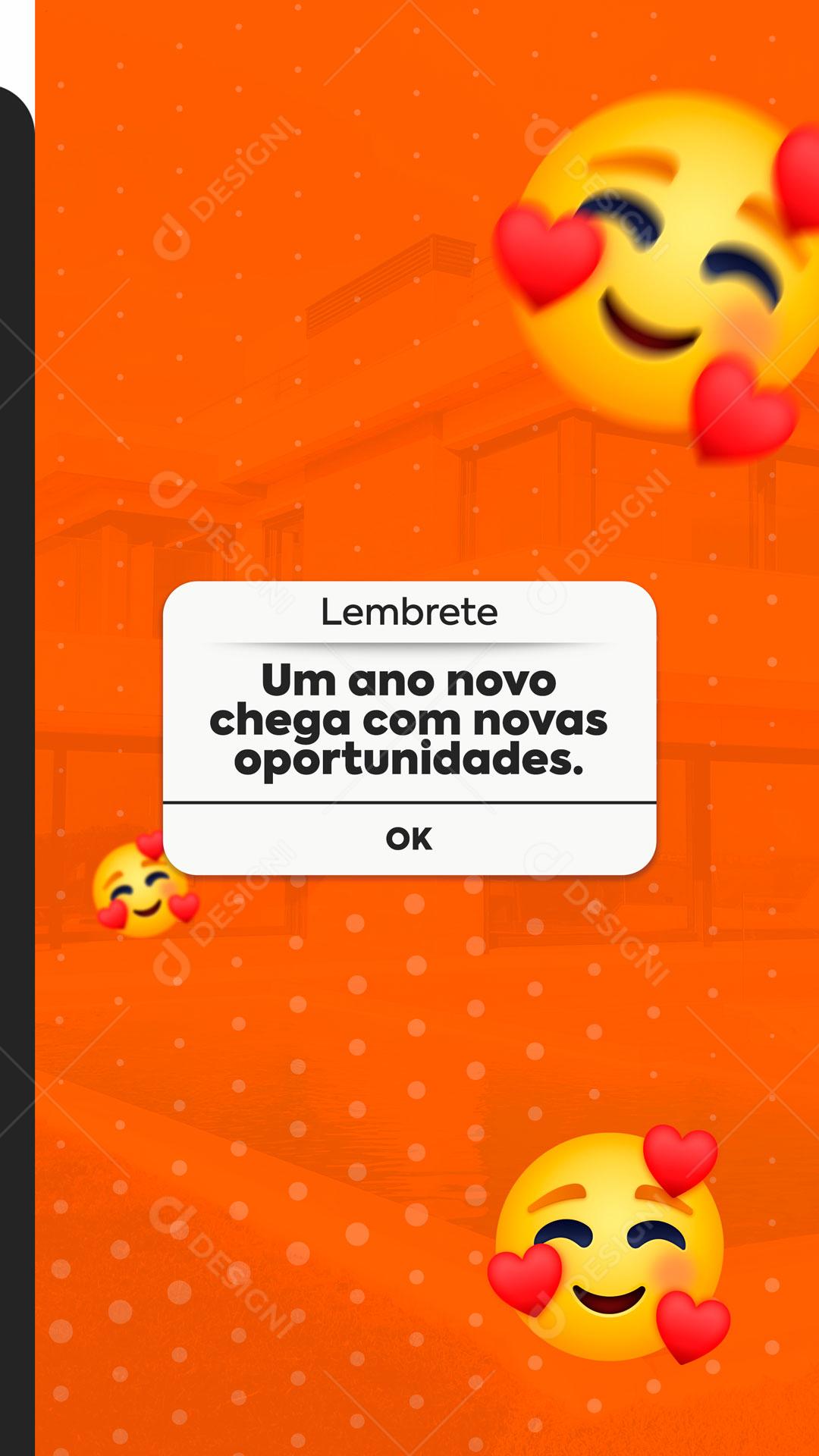 Lembrete Um Ano Novo Chega Com Novas Oportunidades Casa Nova Social Media PSD Editável