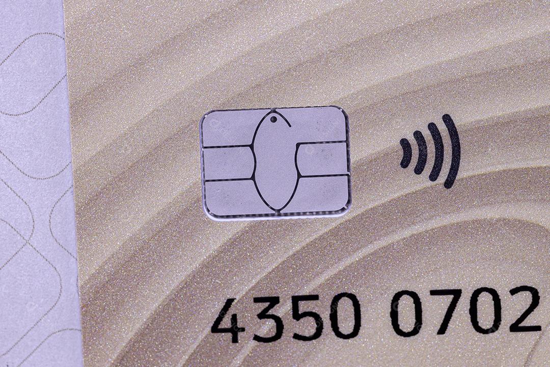 Cartão de crédito bancário moderno em close