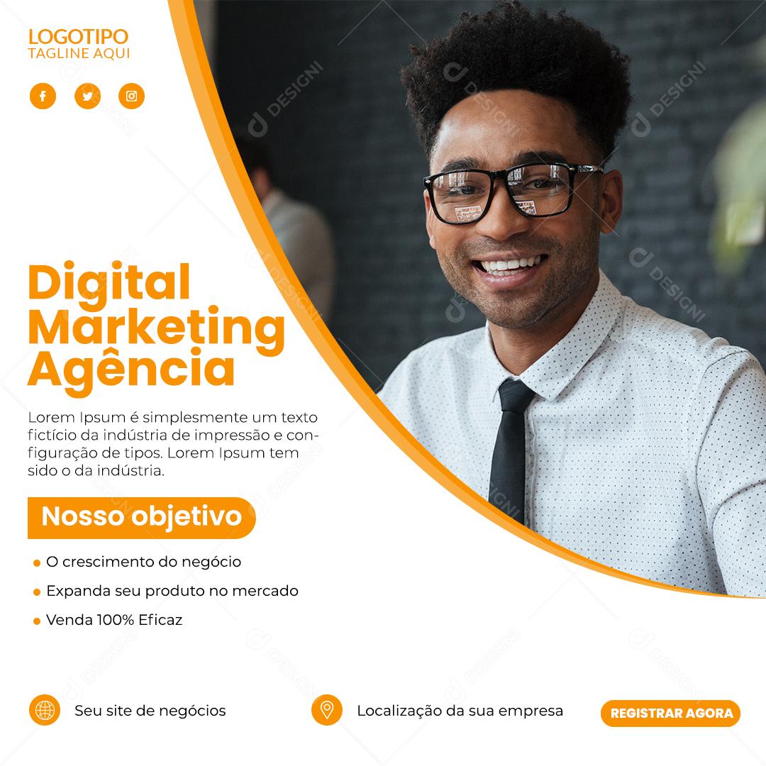 Digital Marketing Agência Venha Conhecer Social Media PSD Editável