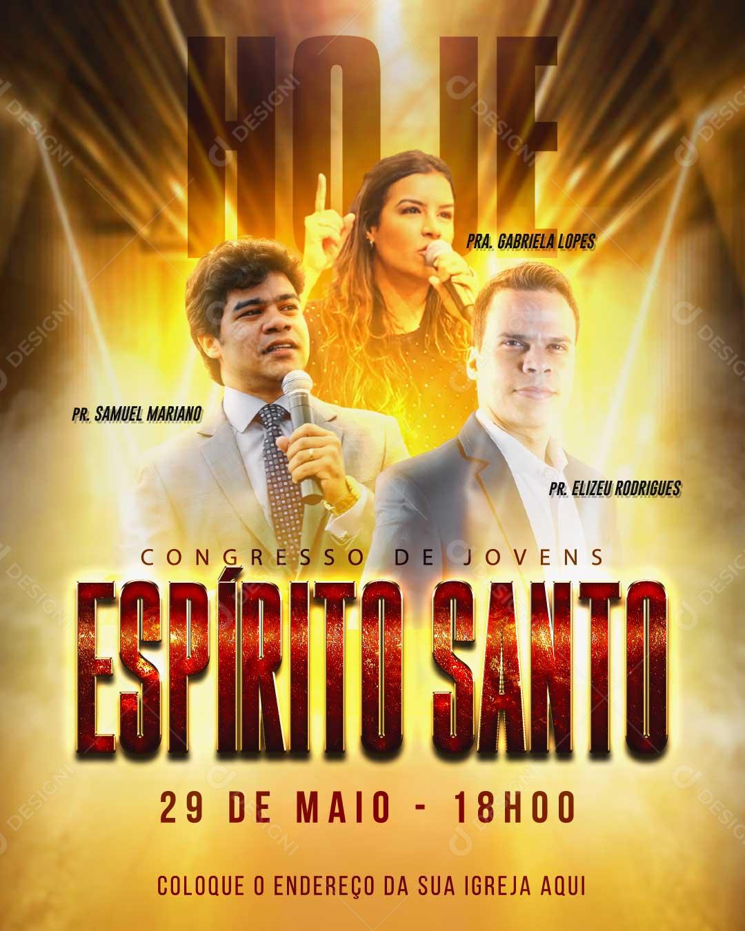 Social Media Congresso De Jovens Espirito Santo Pregação PSD Editável