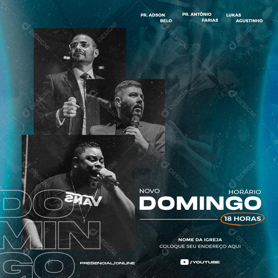 Social Media Novo Domingo Agenda Semanal PSD Editável