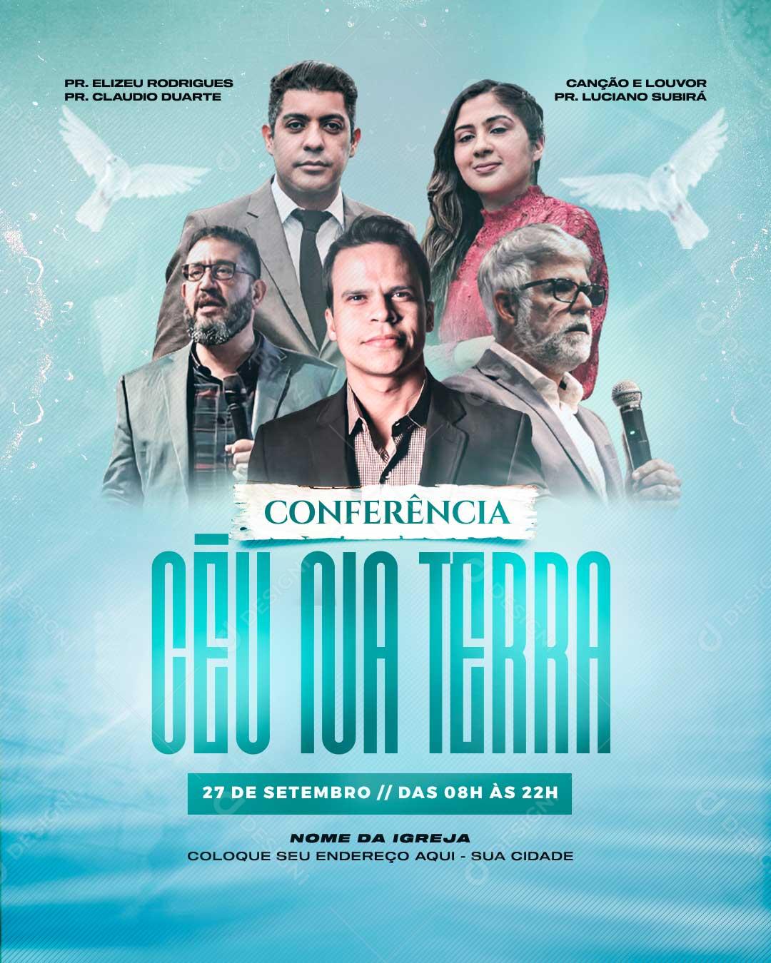 Social Media Conferência Céu Na Terra PSD Editável