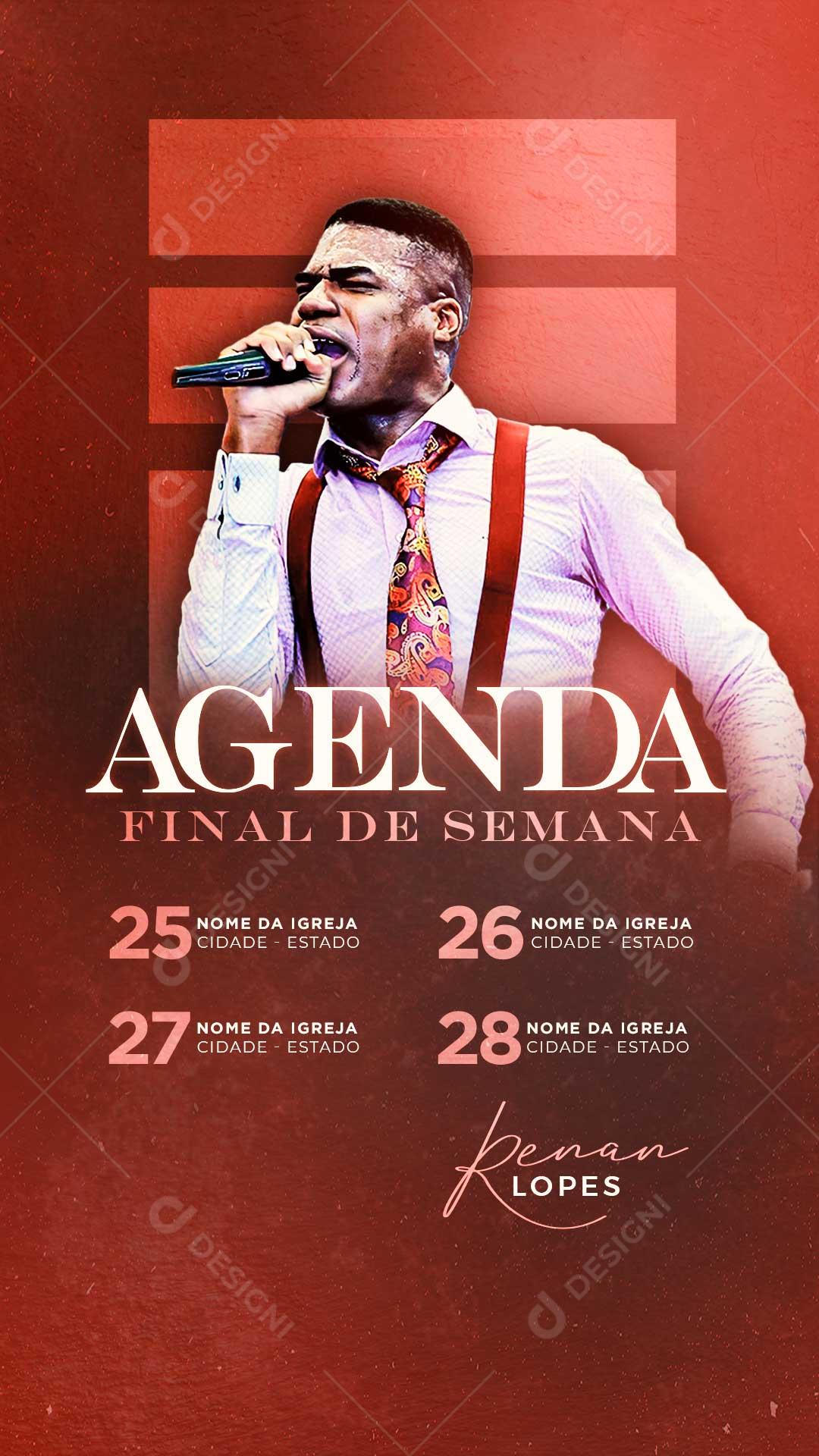 Social Media Agenda Final De Semana Culto Igreja PSD Editável