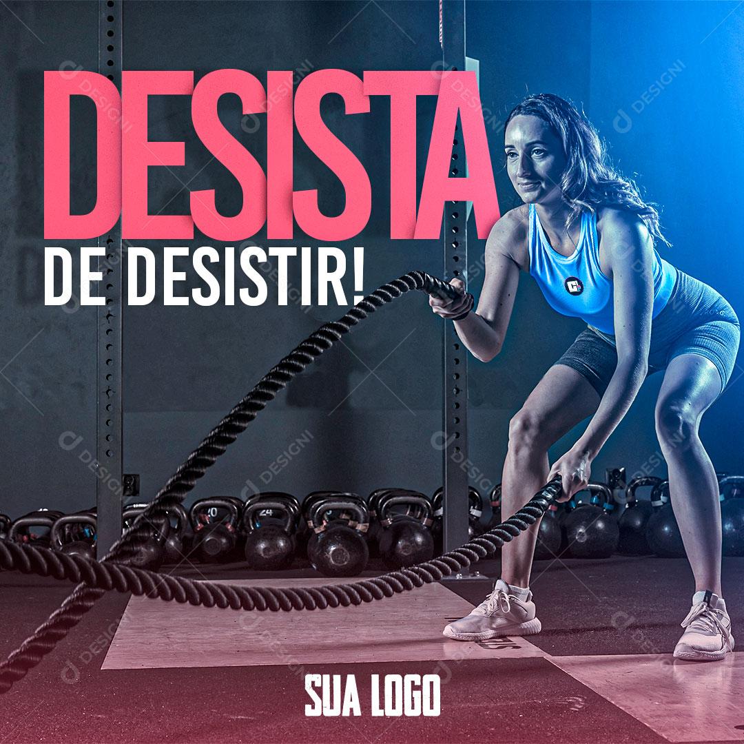 Social Media Academia Desista de Desistir PSD Editável