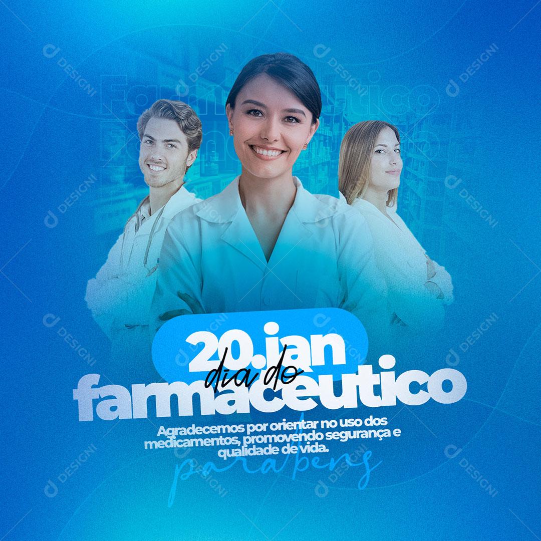 Dia Nacional Do Farmacêutico Parabéns Social Media PSD Editável