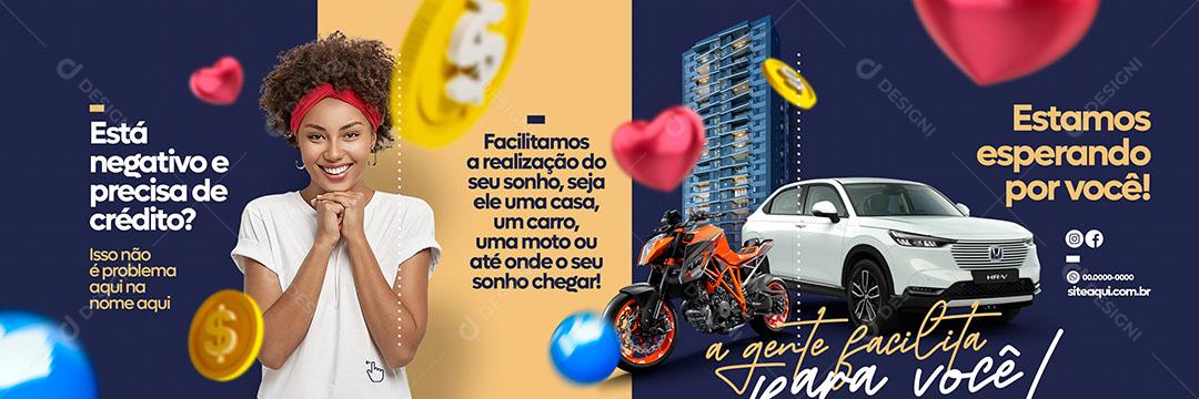 Social Media Carrossel Consórcio Financiadora Precisa De Crédito PSD Editável