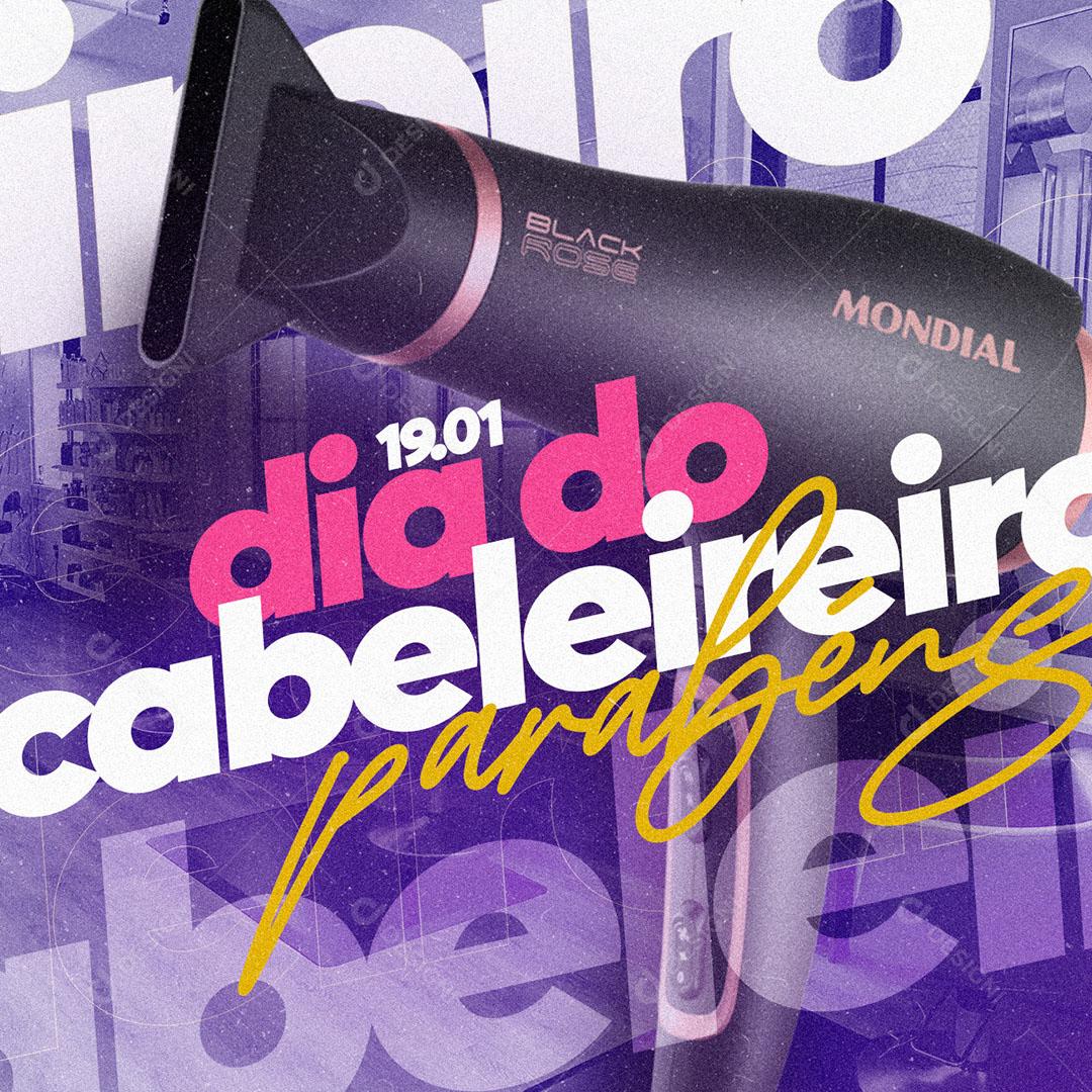 Social Media Dia do Cabeleireiro Parabéns PSD Editável