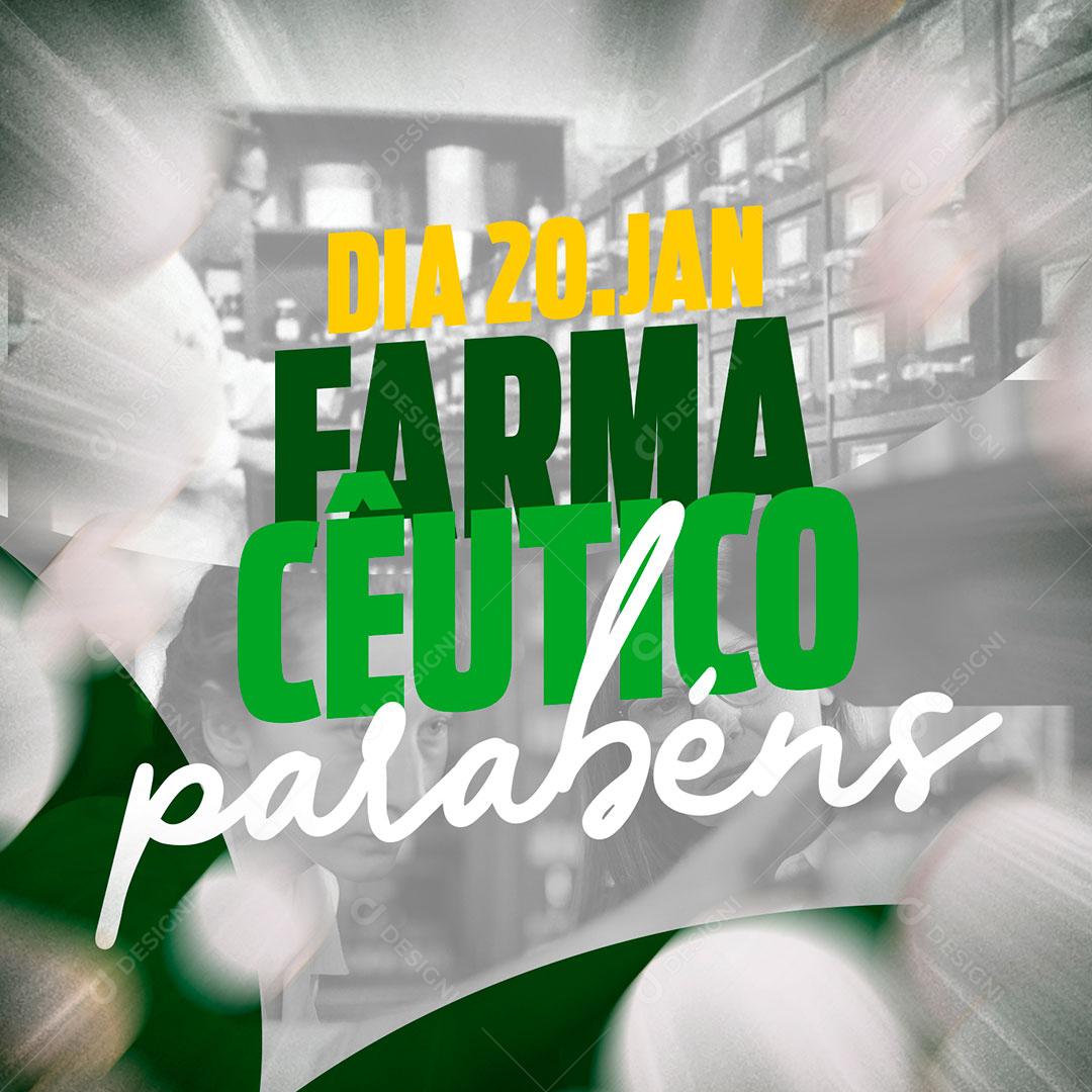 Social Media Data Comemorativa Dia Do Farmacêutico 20 de Janeiro PSD Editável