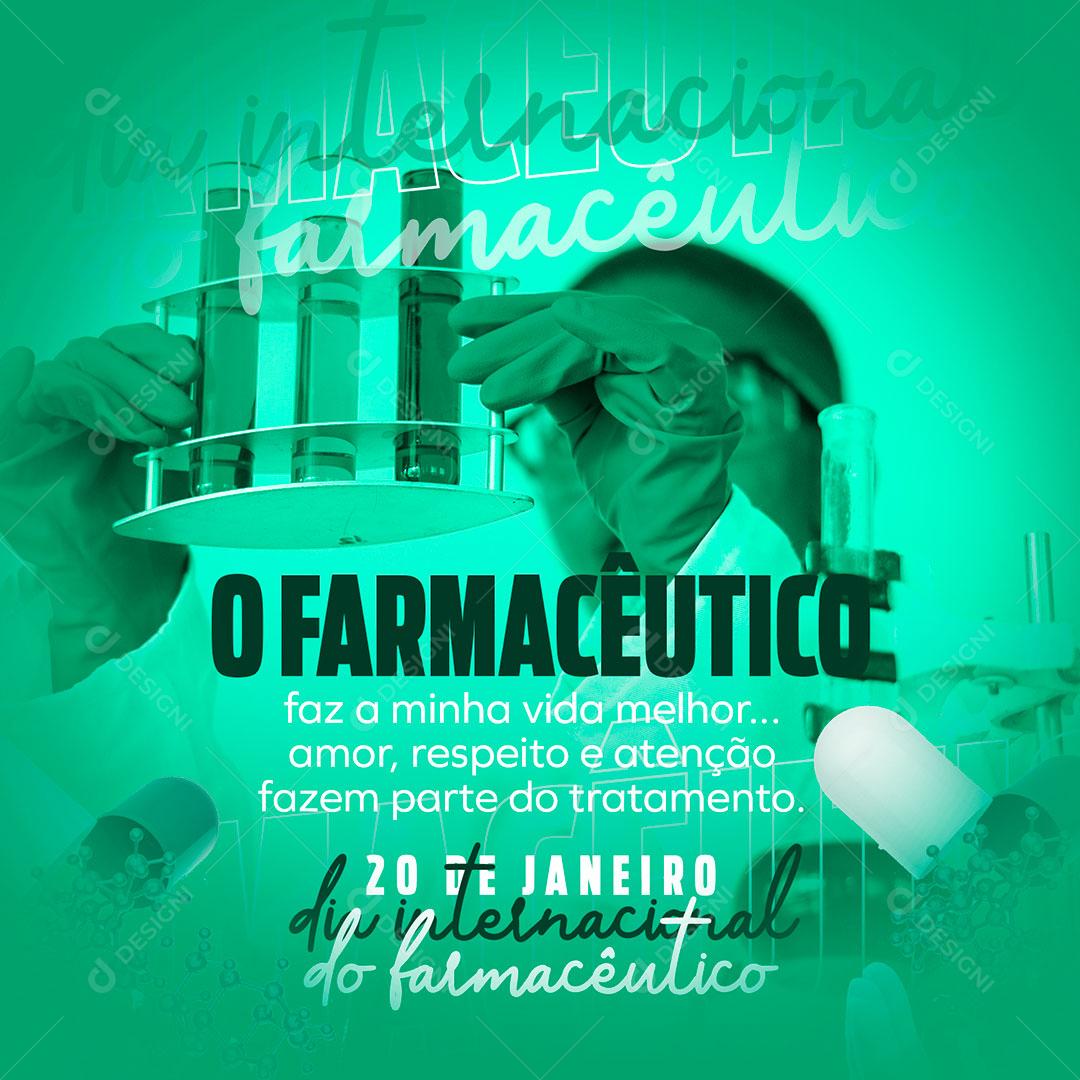 Social Media Dia Do Farmacêutico 20 de Janeiro PSD Editável
