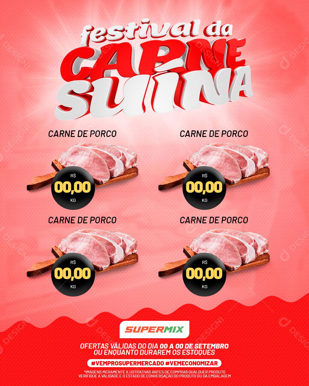 Social Media Festival Da Carne Suína PSD Editável