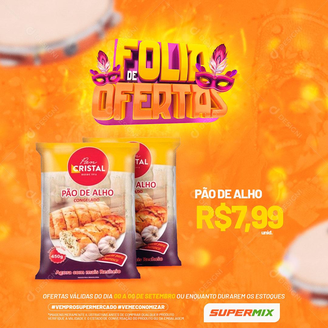 Social Media Folia De Ofertas Pão De Alho PSD Editável