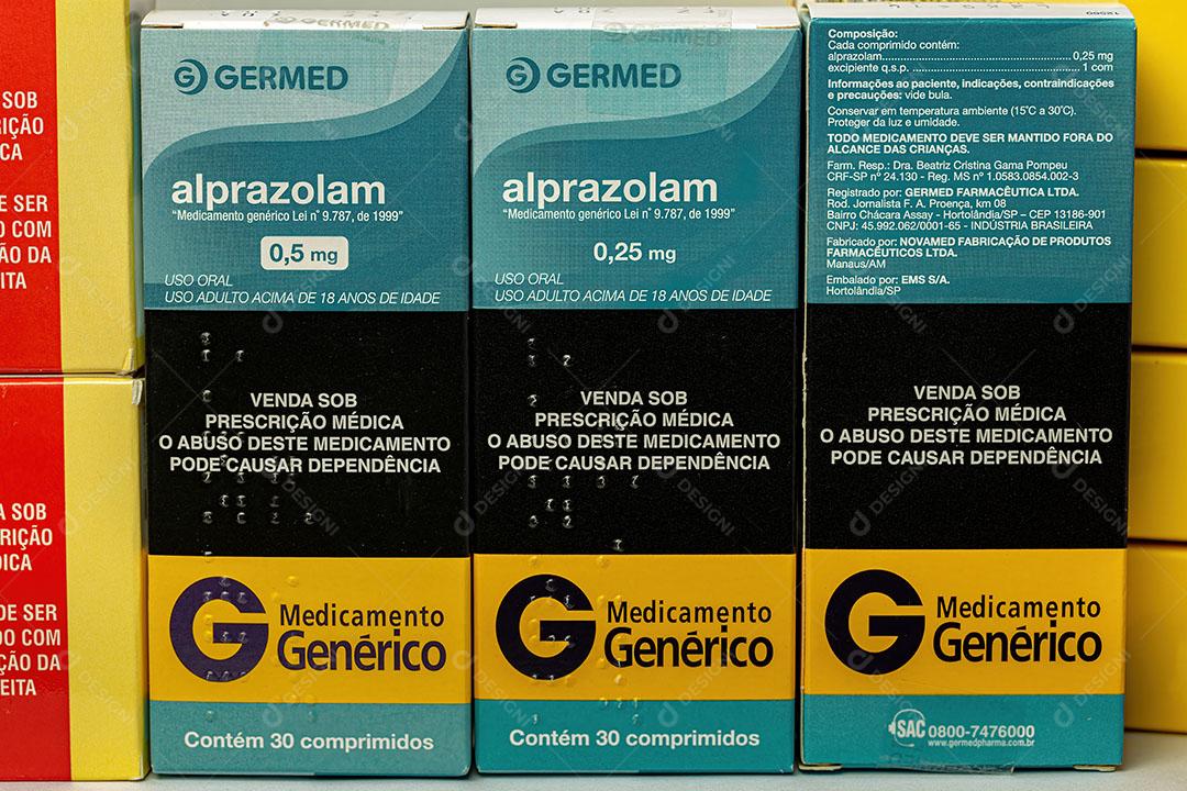 Caixas de Alprazolam na Medicina Psiquiátrica Imagem JPG